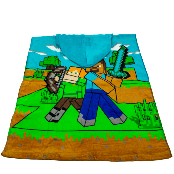 Minecraft Huvhandduk för barn/barn 115 cm x 50 cm Blå/Grön/B Blue/Green/Brown 115cm x 50cm