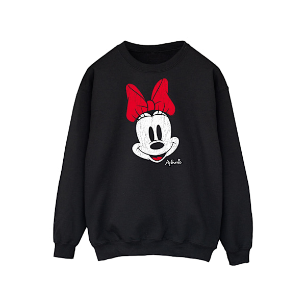 Disney Herr Minnie Mouse Distressed Face Sweatshirt L Svart Black L