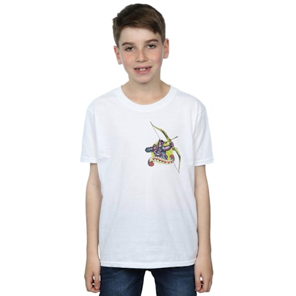 Marvel Pojkar Hawkeye Tatuering Brösttryck T-Shirt 9-11 År Vit White 9-11 Years