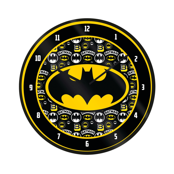 Batman Logo Väggklocka One Size Svart/Gul Black/Yellow One Size