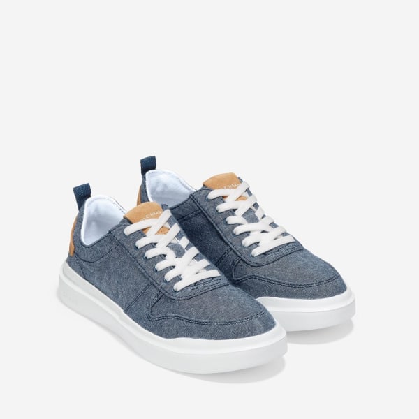 Cole Haan Herr GrandPro Rally Canvas Court Skor 4 UK Chambray/ Chambray/Suede/Optic White 4 UK
