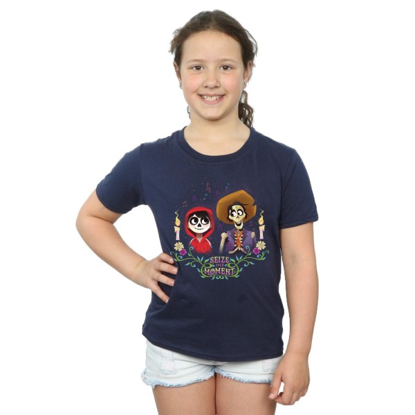 Coco Girls Seize The Moment Bomull T-shirt 7-8 år Marinblå Navy Blue 7-8 Years