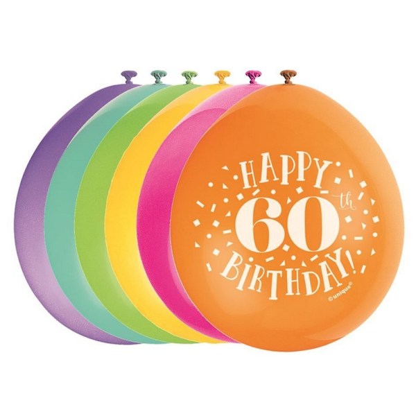 Unik festlatexballong för 60-årsdag (10-pack) En storlek Multicoloured One Size