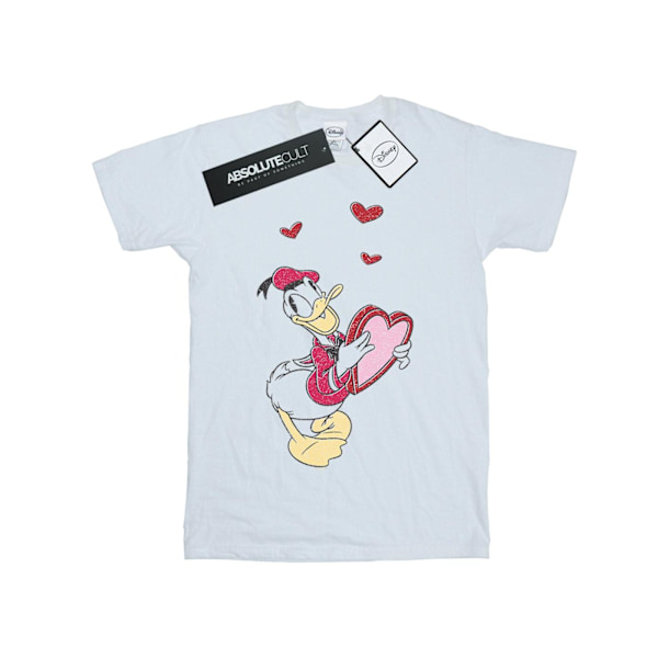 Disney Dam/Kvinnor Kalle Anka Kärleks Hjärta Bomull Boyfriend T- White M