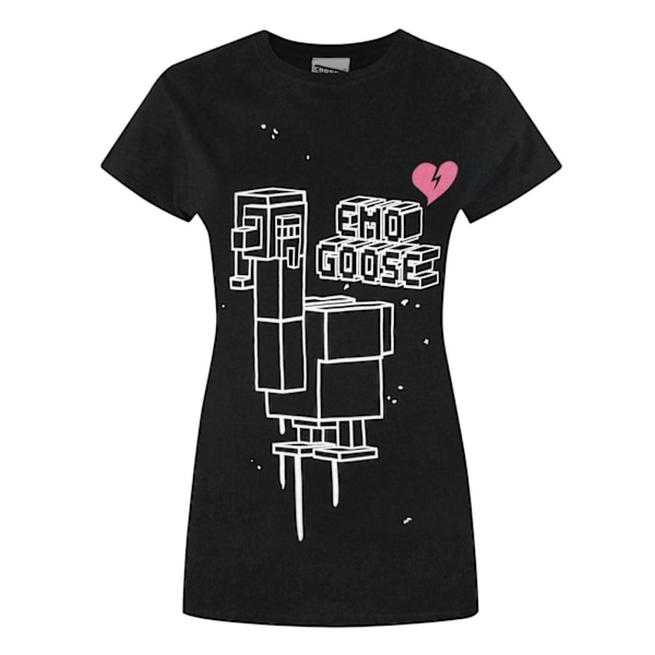 Crossy Road Dam/Kvinnor Emo Goose T-Shirt XL Svart Black XL