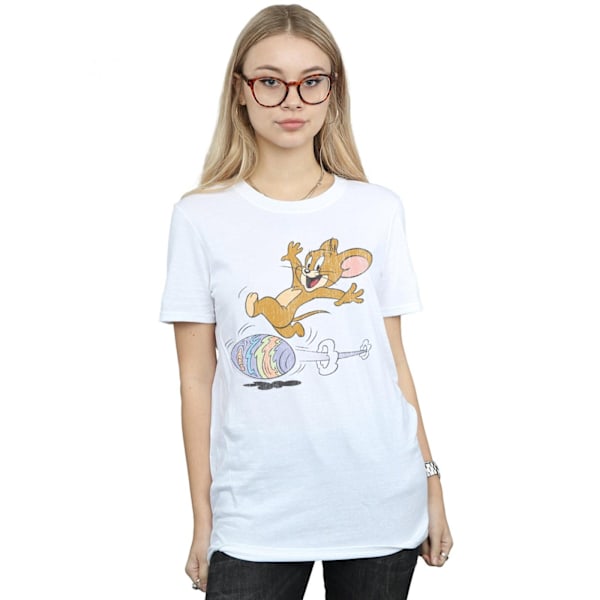 Tom And Jerry Dam/Damer Ägg Run Bomull Boyfriend T-Shirt XX White XXL