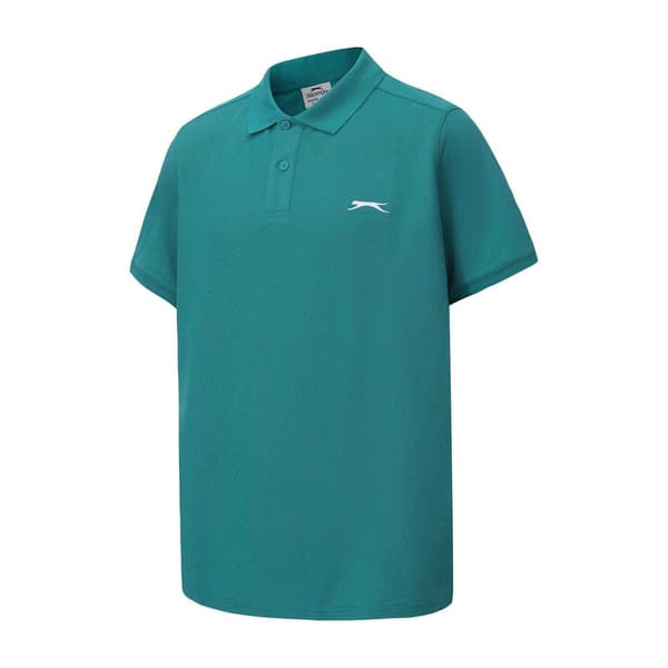 Slazenger Herr Broderad Logotyp Pikétröja M Teal Teal M