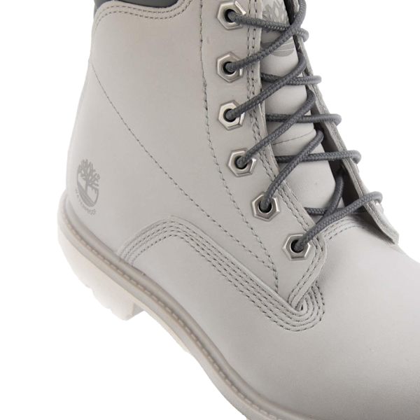 Timberland Dam/Damer Grain Läder Snörning Vattentäta Stövlar Grey 4.5 UK