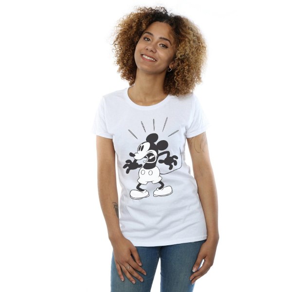 Disney Mickey Mouse Scared Cotton T-Shirt XL Whit White XL