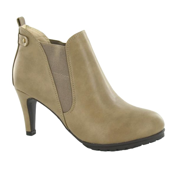 Spot On Dam/Dam Elastiska Chelsea Boots med Klack 5 UK Taupe Taupe 5 UK