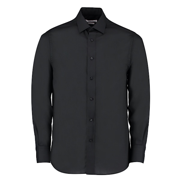Kustom Kit Herrskjorta med lång ärm, skräddarsydd, 16 tum, svart Black 16in