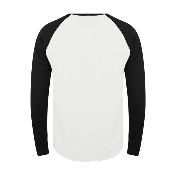 Tee Jays Herr långärmad baseball T-shirt 3XL Vit/Svart White/Black 3XL
