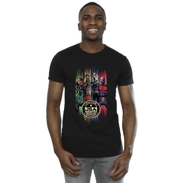 DC Comics Herr Black Adam JSA Guldbricka T-shirt L Svart Black L