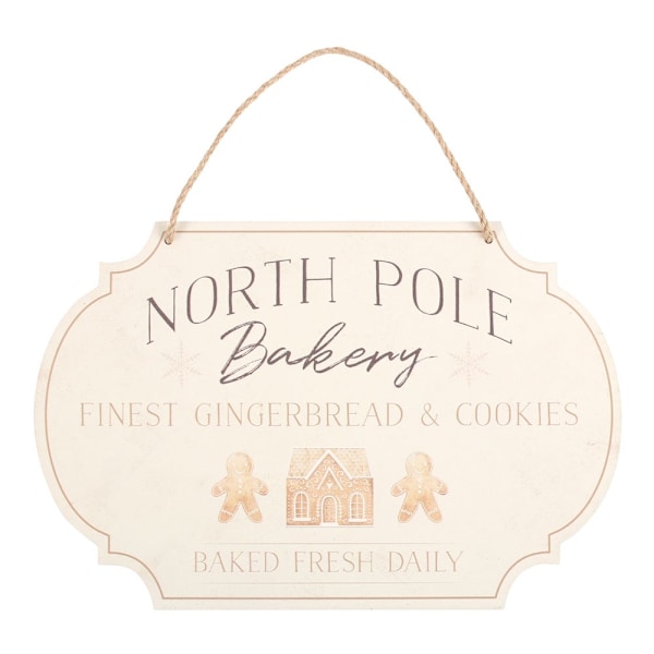 Något Annorlunda North Pole Bageri Hängande Skylt En Storlek Beige Beige One Size