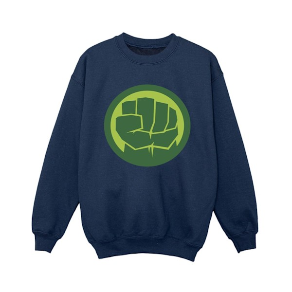 Marvel Boys Hulk Bröstlogga Sweatshirt 3-4 År Marinblå Navy Blue 3-4 Years