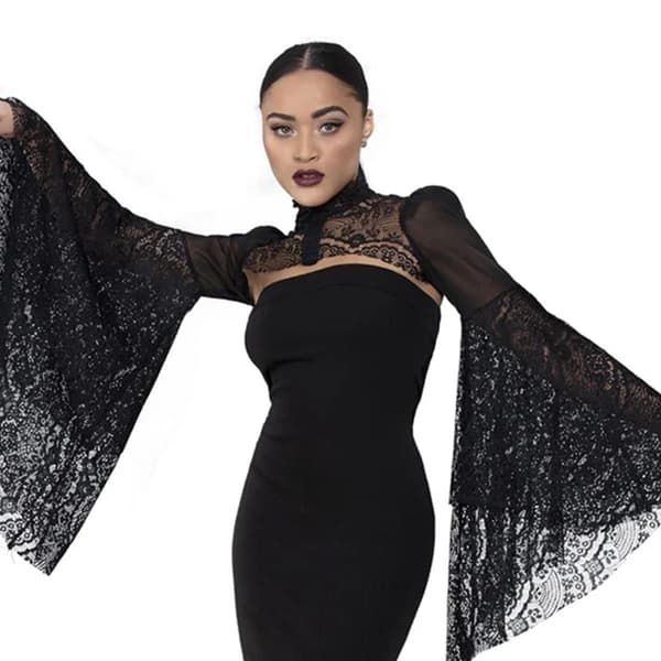Fever Dam/Kvinna Deluxe Gotisk Sjal One Size Svart Black One Size