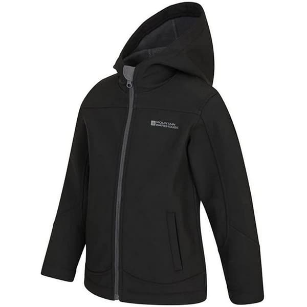Mountain Warehouse Exodus Vattenavvisande Softshelljacka för Barn Black 11-12 Years