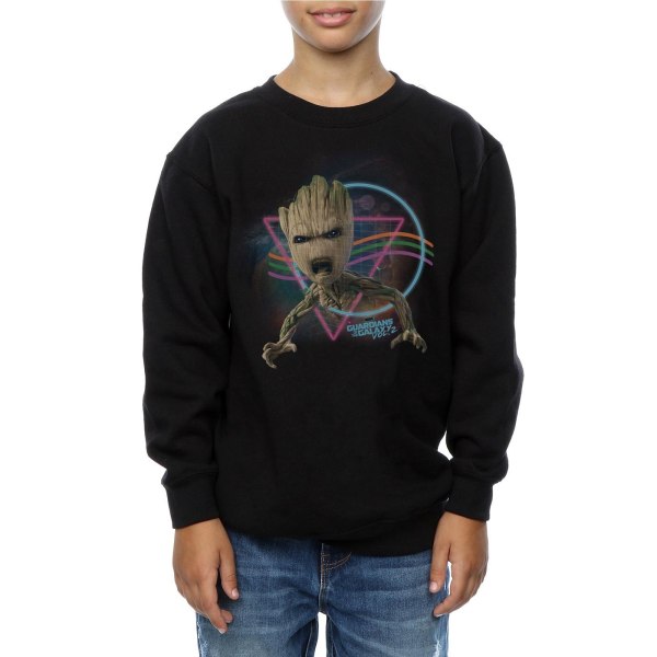 Marvel Boys Guardians Of The Galaxy Neon Groot Sweatshirt 9-11 Black 9-11 Years