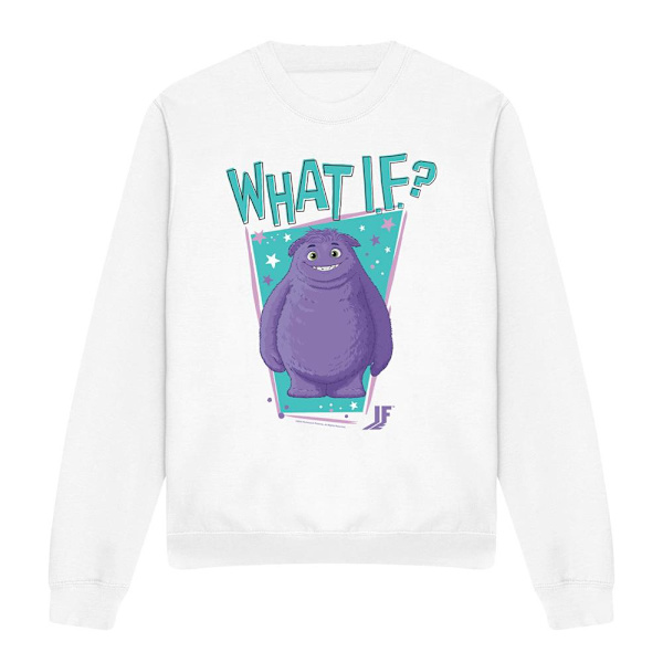 IF Unisex Vuxen What If Blå Stjärnor Sweatshirt XL Vit White XL