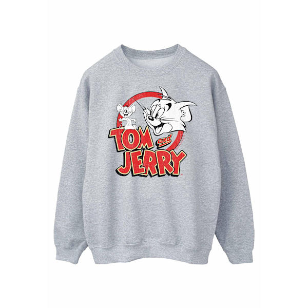 Tom And Jerry Herr Distressed Logo Sweatshirt M Sports Grey Sports Grey M