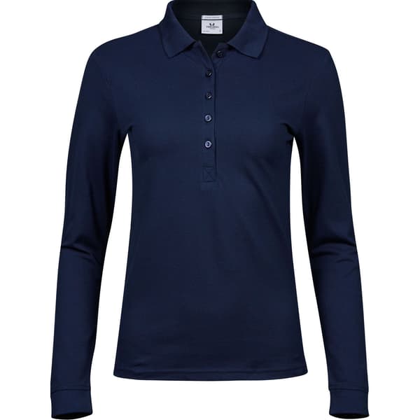 Tee Jays Dam/Damer Stretch Långärmad Pikétröja L Marinblå Navy L
