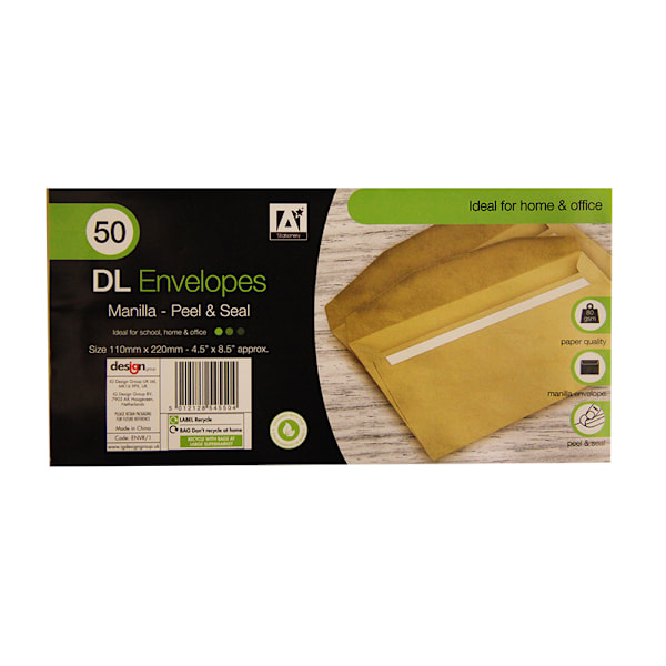 A Star DL Gummed Manilla Kuvert (Förpackning om 30) En Storlek Brun Brown One Size