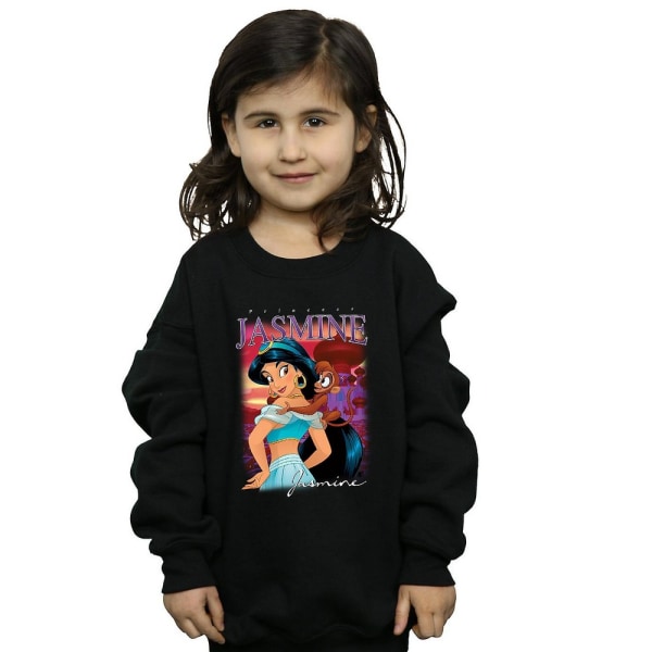 Aladdin Girls Jasmine Montage Sweatshirt 7-8 Years Black Black 7-8 Years