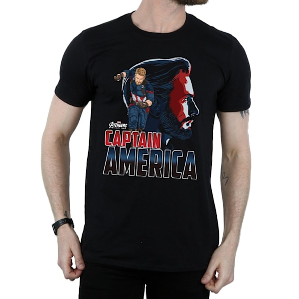 Avengers Infinity War Herr Captain America T-shirt 3XL Svart Black 3XL
