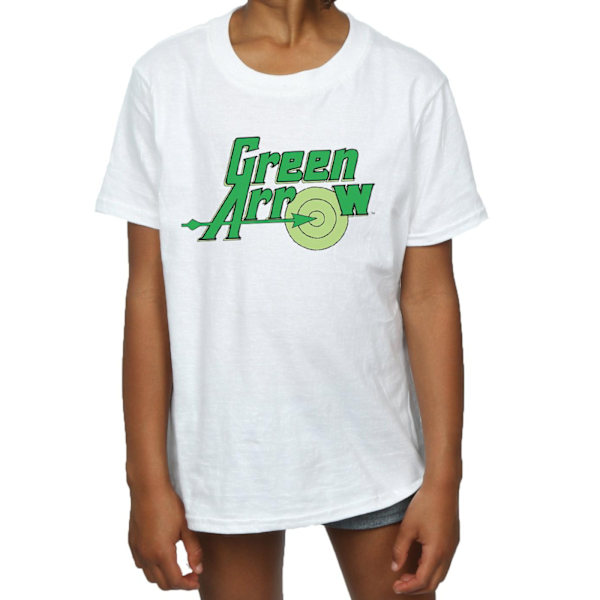 DC Comics Girls Green Arrow Text Logo Bomull T-shirt 9-11 år White 9-11 Years