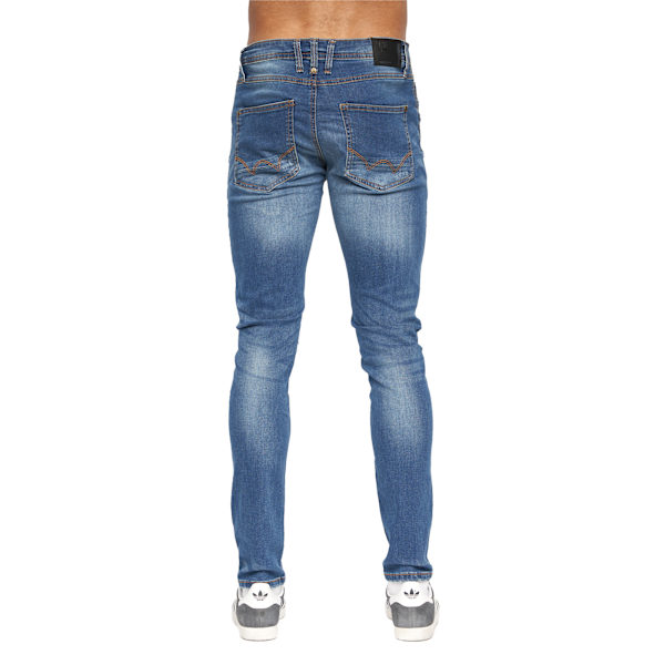 Duck and Cover Herr Tranfold Slim Jeans 38R Sten Tvättad Stone Wash 38R