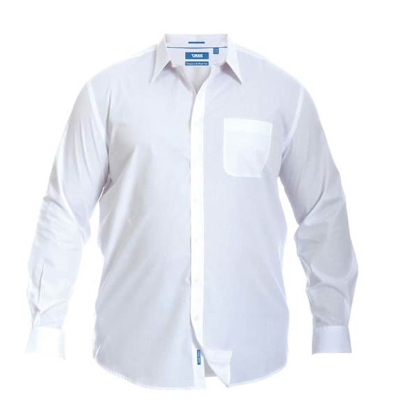 Duke Herr D555 Aiden Lättstrykt Kingsize Skjorta 8XL Vit White 8XL