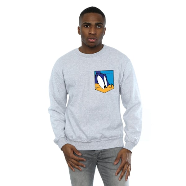 Looney Tunes Herr Road Runner Ansikte Faux Pocket Sweatshirt 3XL S Sports Grey 3XL