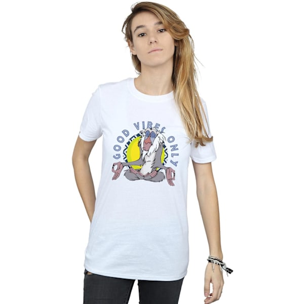 Disney Dam/Damer The Lion King Rafiki Good Vibes Only Cotto White XL