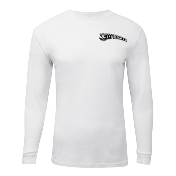 Superman Man Of Steel Lightning Långärmad T-shirt M Vit White M