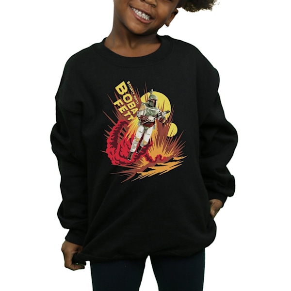 Star Wars Girls Boba Fett Raketdriven Sweatshirt 7-8 År B Black 7-8 Years