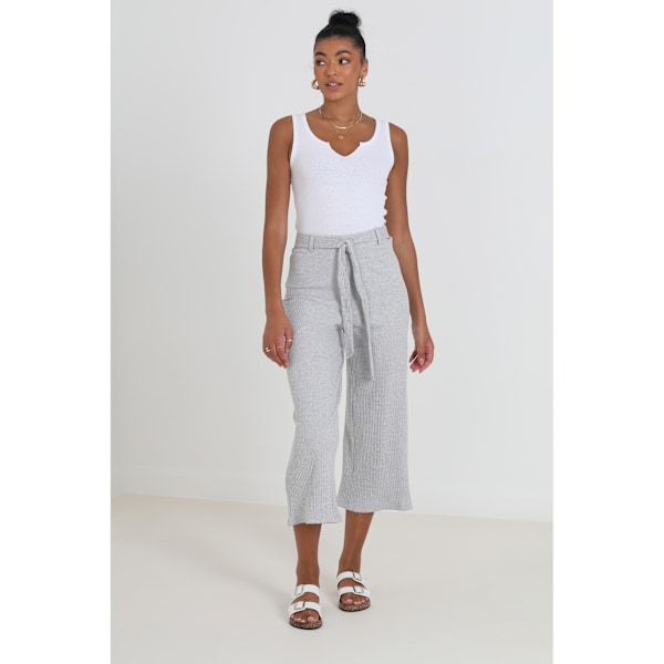 Brave Soul Dam/Kvinnor Meghan Bältade Ribbade Byxor XS Grå Mar Grey Marl XS