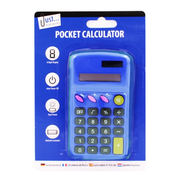 Just Stationery Pocket Calculator One Size Blue Blue One Size