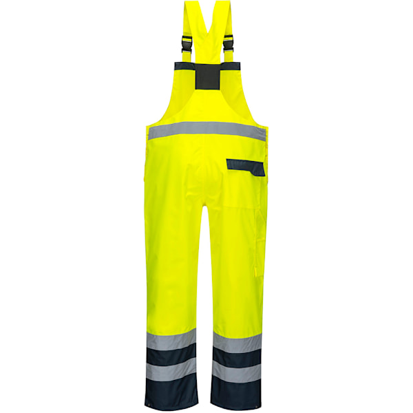 Portwest Unisex Kontrast Hi Vis Byxa Och Haklapp Overall - Ofodrad Yellow/ Navy S