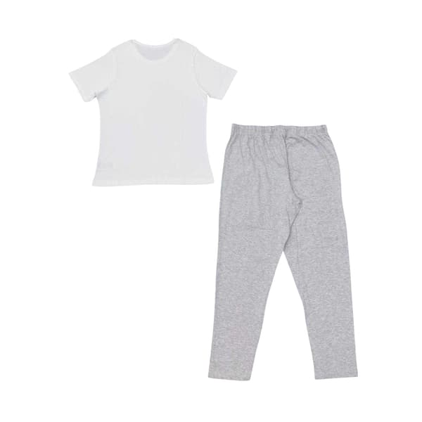 Linea Dam/Dam Blank Kortärmad Pyjamas Set 8 UK Grå Grey 8 UK