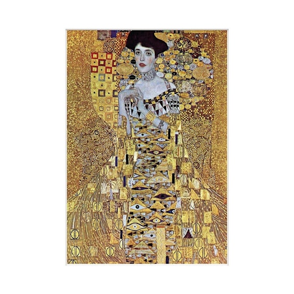 Gustav Klimt Porträtt av Block Bauer Pappersmonterad Tryck 40cm x Gold/Grey/Black 40cm x 30cm