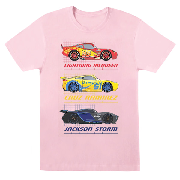 Disney Cars Racer Profil Bomulls-T-shirt för Kvinnor/Dam Baby Pink XL