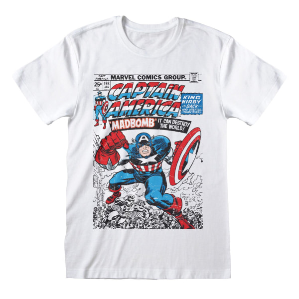 Captain America Unisex Vuxen Comic Cover T-shirt M Vit White M