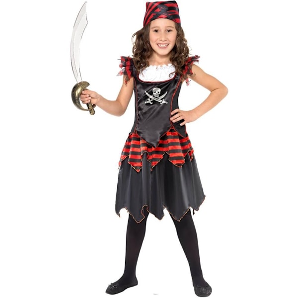 Smiffys Piratkostym för Flickor 4-6 År Svart/Röd Black/Red 4-6 Years