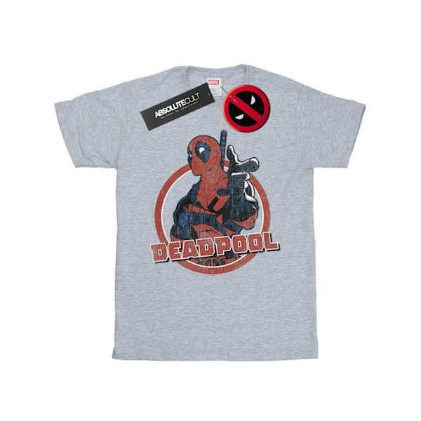 Marvel Dam/Damer Deadpool Gun Finger Bomull Boyfriend T-Shi Sports Grey XL