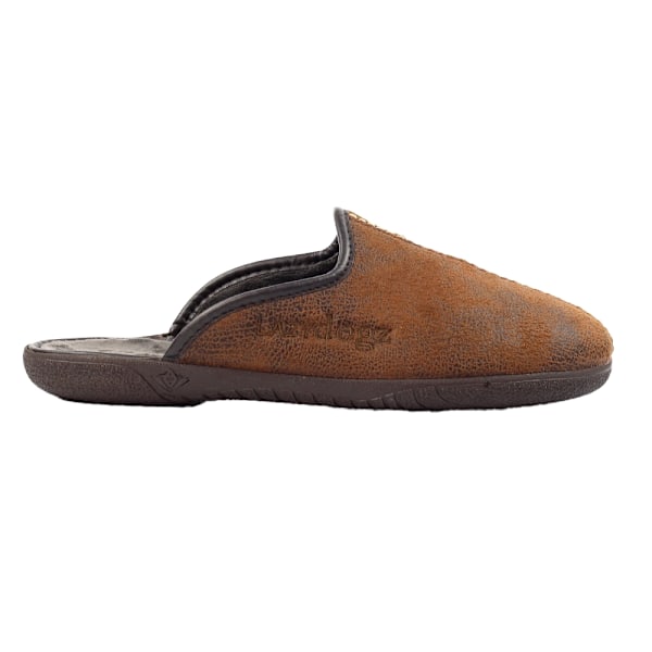 Lazy Dogz Herr Tees II Tofflor i Faux Läder, Slip-on, Storlek 9 UK, Brun Brown 9 UK