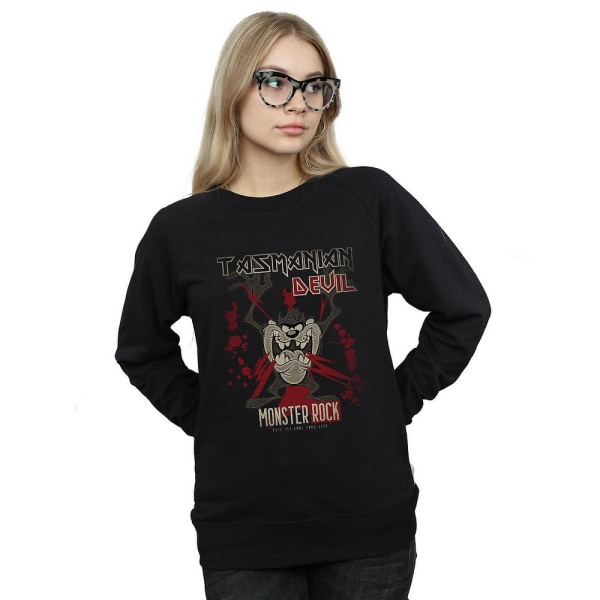 Looney Tunes Dam/Damer Monster Rock Tasmanian Devil Sweatshirt Black XL