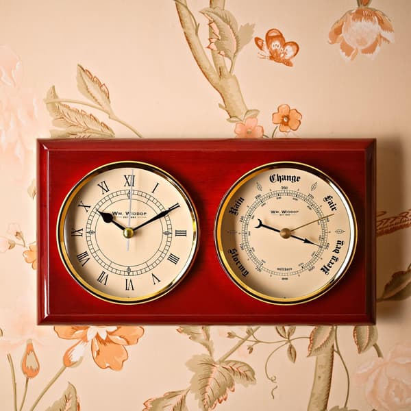 Wm.Widdop Träklocka & Barometer - Romerska Siffror One Size Pi Piano Finish One Size