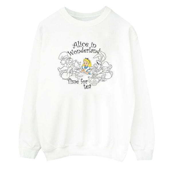 Disney Herr Alice In Wonderland Time For Tea Sweatshirt M Vit White M