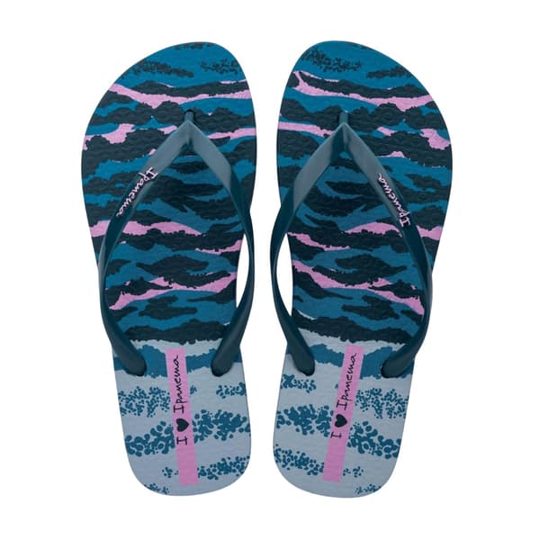 Ipanema Dam Zebra Platta Flip-flops 6 UK Blått Tryck Blue Print 6 UK