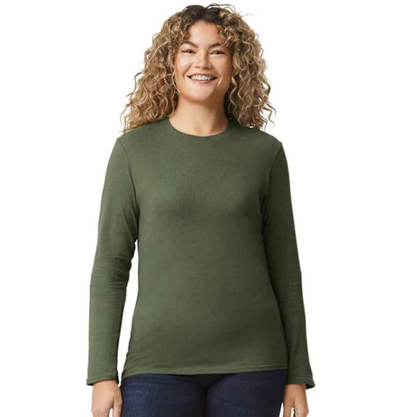 Gildan Unisex Vuxen Softstyle Långärmad T-shirt XL Militär Military Green XL